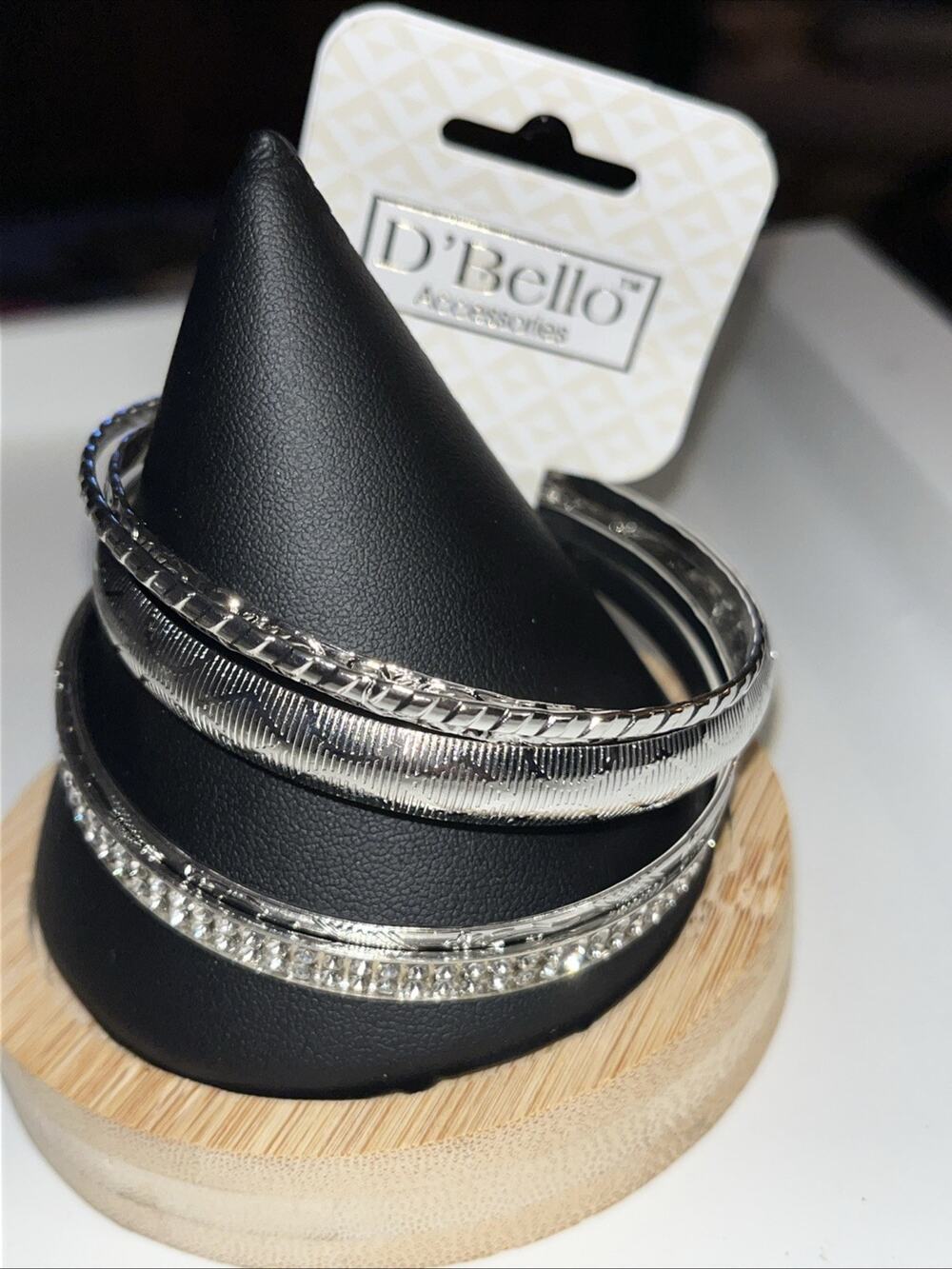 D'Bello Bracelet Textured Boho Silver-tone Bangles Free Ship! (B3)